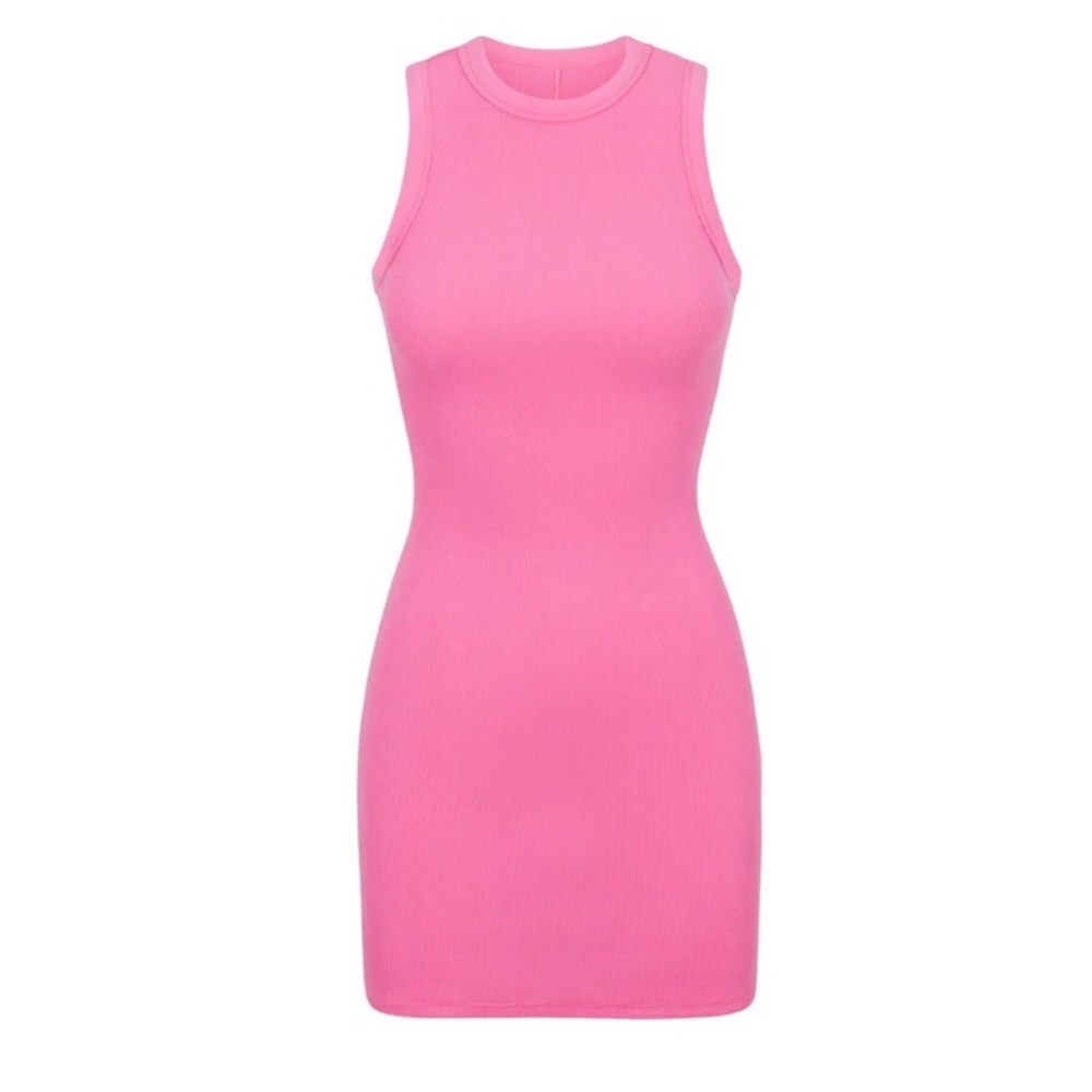 RARE skims sugar pink cotton rib tank dress